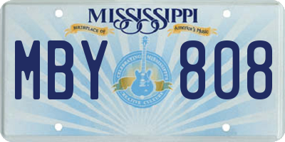 MS license plate MBY808