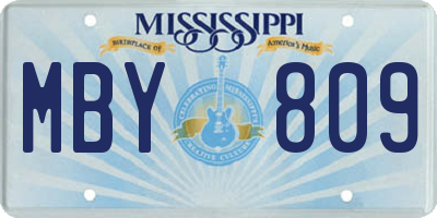 MS license plate MBY809