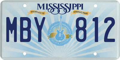 MS license plate MBY812