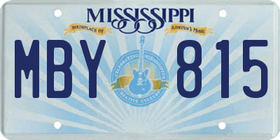 MS license plate MBY815