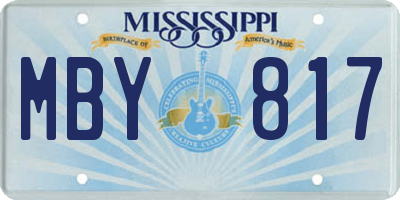 MS license plate MBY817