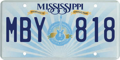 MS license plate MBY818