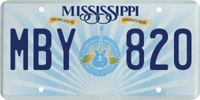 MS license plate MBY820