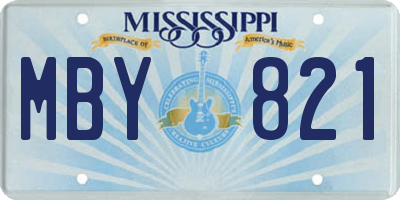 MS license plate MBY821