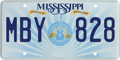 MS license plate MBY828