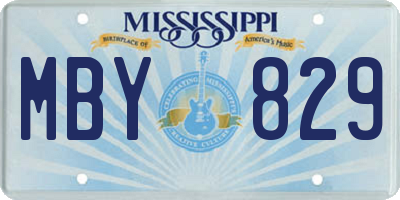 MS license plate MBY829