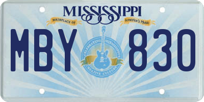 MS license plate MBY830