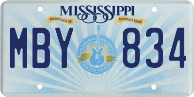 MS license plate MBY834