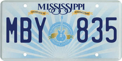 MS license plate MBY835