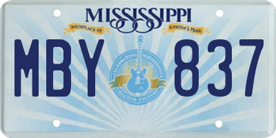 MS license plate MBY837