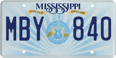 MS license plate MBY840