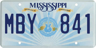 MS license plate MBY841