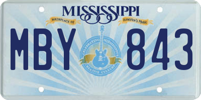 MS license plate MBY843