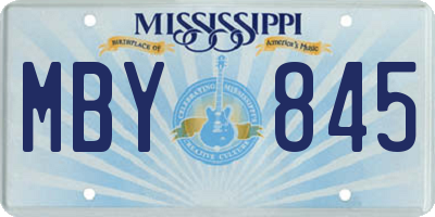 MS license plate MBY845