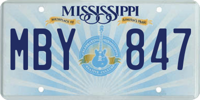 MS license plate MBY847
