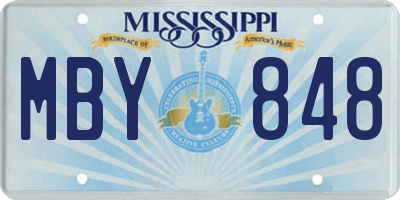 MS license plate MBY848