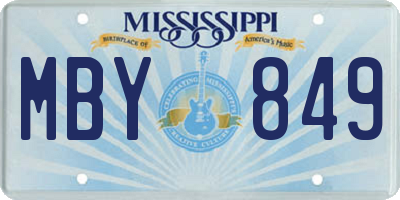 MS license plate MBY849