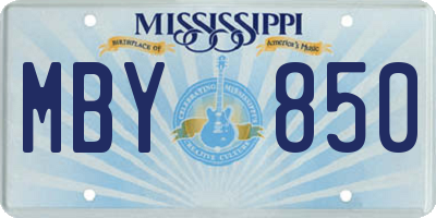 MS license plate MBY850