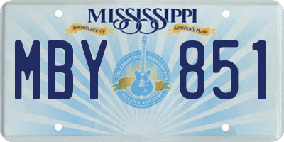 MS license plate MBY851