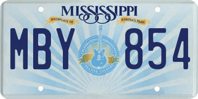 MS license plate MBY854