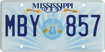 MS license plate MBY857