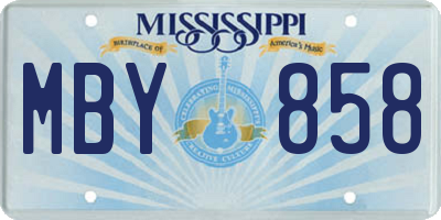 MS license plate MBY858