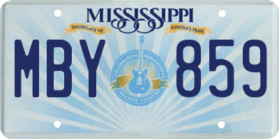 MS license plate MBY859