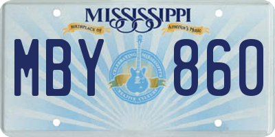 MS license plate MBY860
