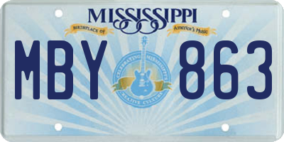 MS license plate MBY863