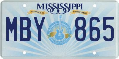 MS license plate MBY865