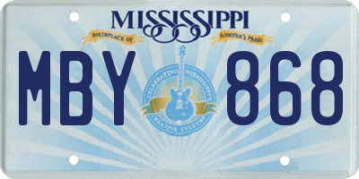 MS license plate MBY868