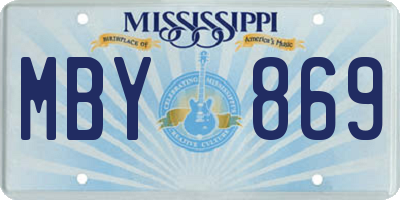 MS license plate MBY869