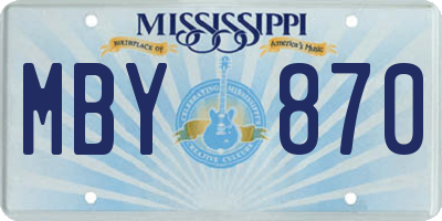 MS license plate MBY870