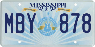 MS license plate MBY878