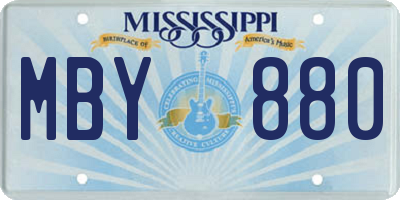 MS license plate MBY880