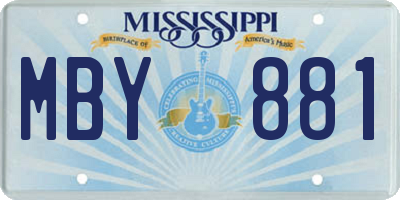 MS license plate MBY881