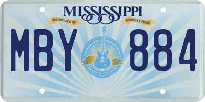 MS license plate MBY884
