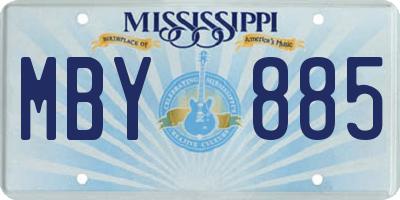MS license plate MBY885