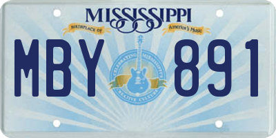 MS license plate MBY891