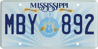 MS license plate MBY892
