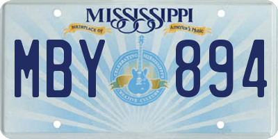 MS license plate MBY894