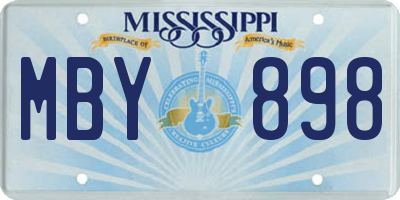 MS license plate MBY898