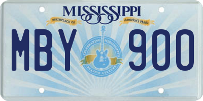 MS license plate MBY900