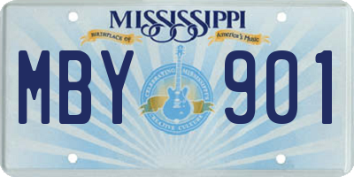 MS license plate MBY901