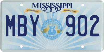 MS license plate MBY902