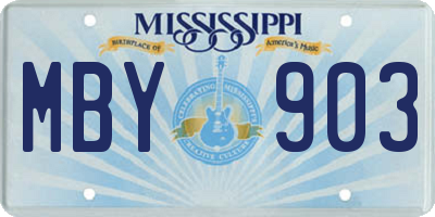 MS license plate MBY903