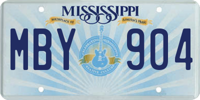 MS license plate MBY904