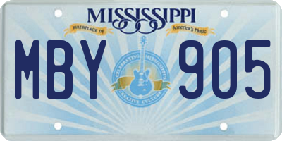 MS license plate MBY905