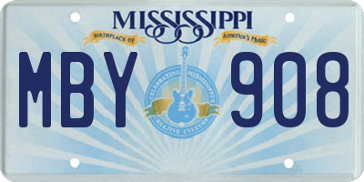 MS license plate MBY908