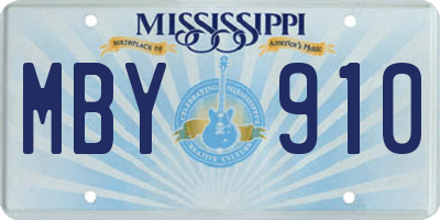 MS license plate MBY910